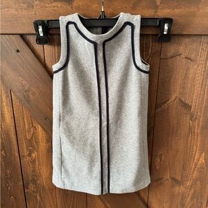 Crewcuts Gray Sleeveless Dress with Navy Trim Kids